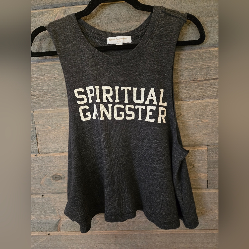 Spiritual Gangsta Varsity Logo Tank - Vintage Black, Size Medium